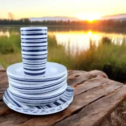Serviessets-OTIX Serviessets 12 Delig STRIPES - BLUE