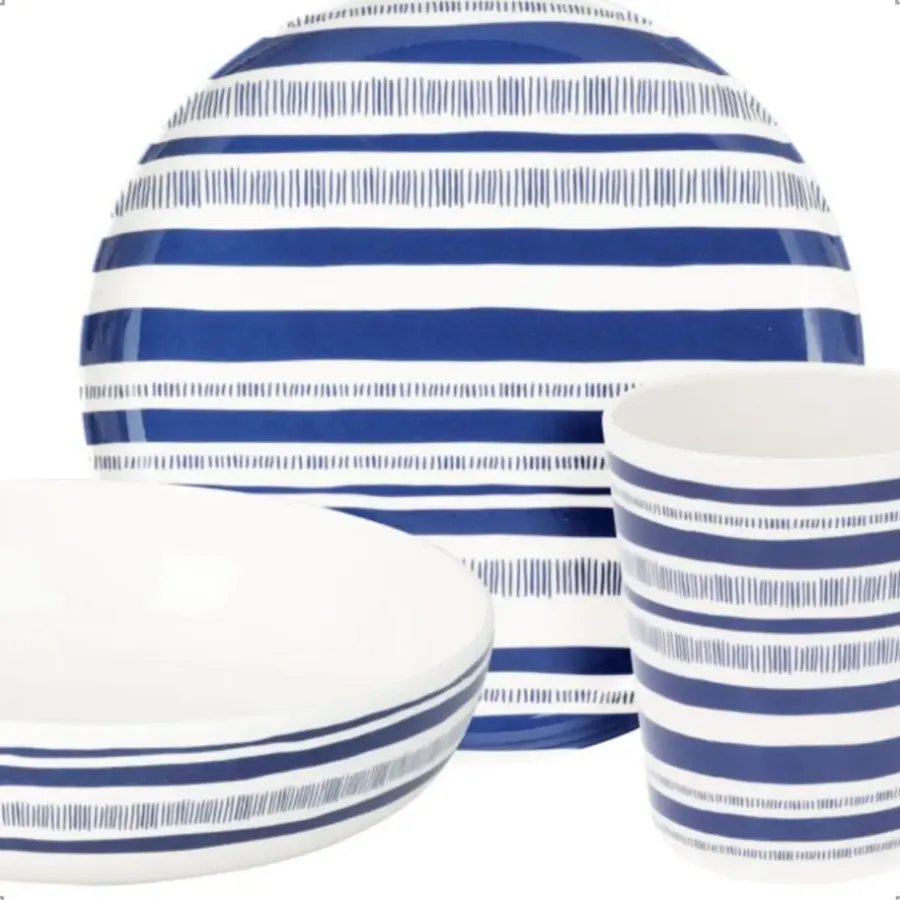 Serviessets-OTIX Serviessets 12 Delig STRIPES - BLUE