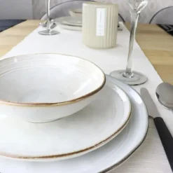 Borden-OTIX Soepkommen 12 Persoons Beige Soeptassen 15cm Keramiek LILY