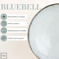 OTIX Soepkommen 12 stuks Blauw Soeptassen 15cm Keramiek BLUEBELL