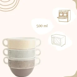 OTIX Soepkommen met Oor Set van 6 Stuks Soeptassen 500 ml Diverse kleuren