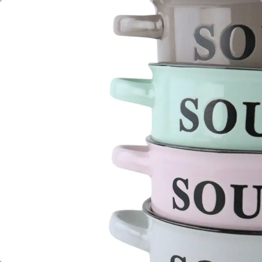 Kommen-OTIX Soepkommen met Oor Set van 4 Schaaltjes 500ml Diverse Kleuren