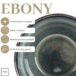 Kommen-OTIX Soepkommen zonder Oor 12 Schaaltjes 600ml Blauw Aardewerk EBONY