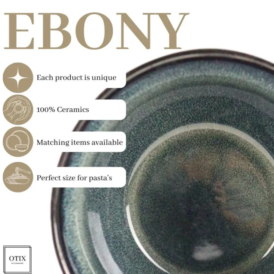 Kommen-OTIX Soepkommen zonder Oor 12 Schaaltjes 600ml Blauw Aardewerk EBONY