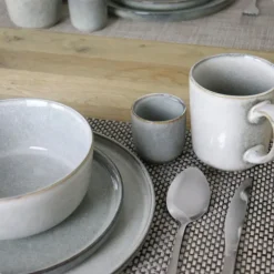 OTIX Soepkommen Zonder Oor Set van 6 Schaaltjes 600ml Grijs Aardewerk BEECH