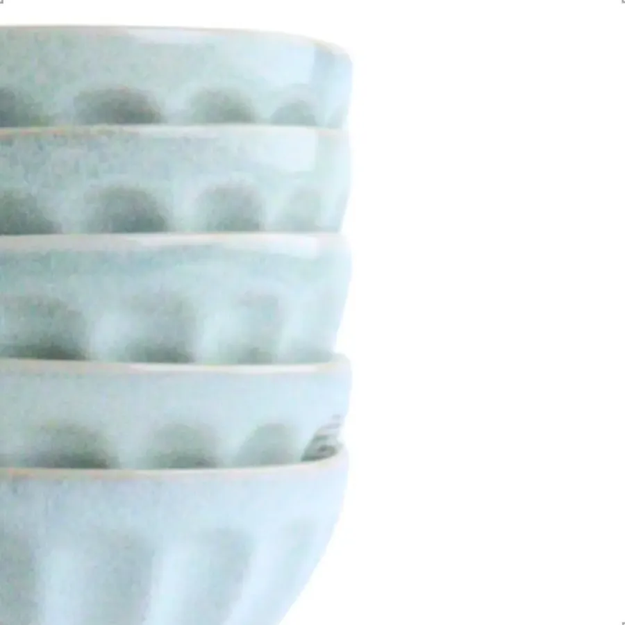 Kommen-OTIX Soepkommen Zonder Oor Set van 12 Schaaltjes 560ml Licht Blauw ELM