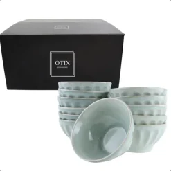 Kommen-OTIX Soepkommen Zonder Oor Set van 12 Schaaltjes 560ml Licht Blauw ELM