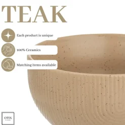 OTIX Soepkommen Zonder Oor Set van 6 Schaaltjes 600ml Caramel Aardewerk TEAK