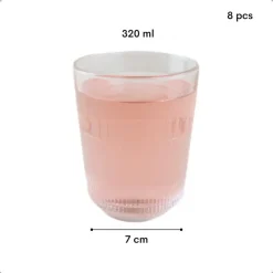 OTIX Theemok Drinkglazen Koffiemok Limonade glazen 320ml Set van 8