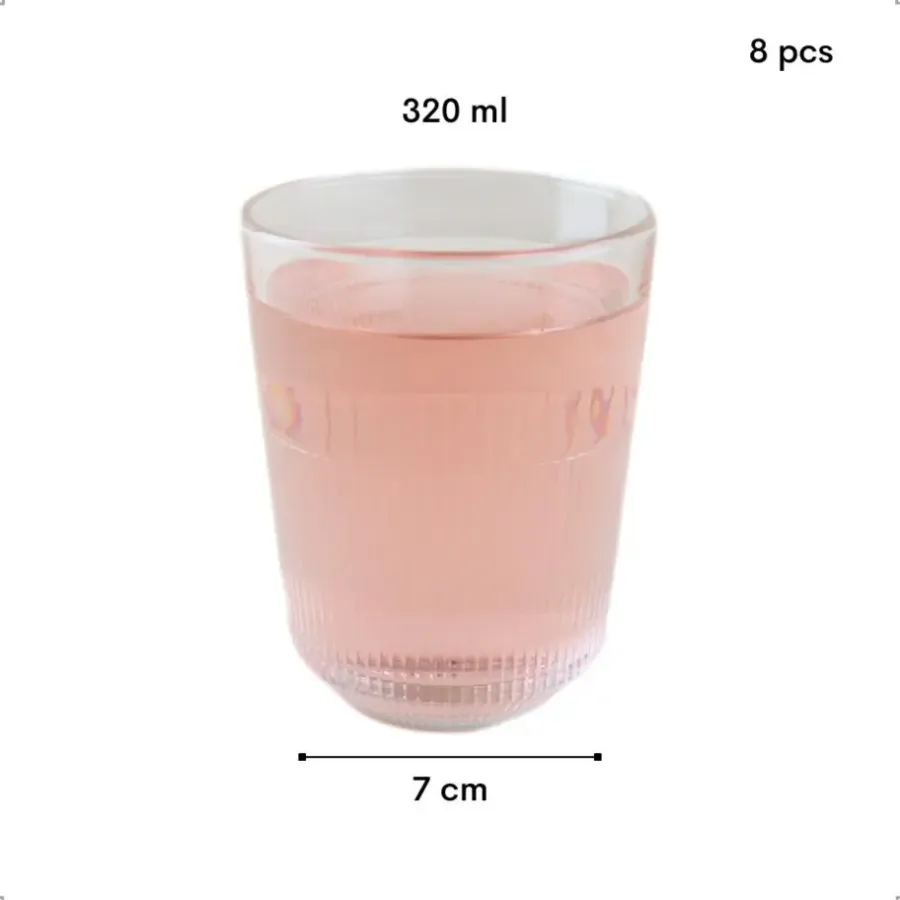 OTIX Theemok Drinkglazen Koffiemok Limonade glazen 320ml Set van 8