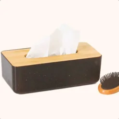 Opbergboxen-OTIX Tissue box Houder Zwart 26x13.2x8.8 cm Bamboe en kunststof