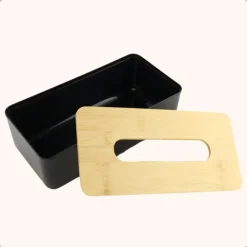 Opbergboxen-OTIX Tissue box Houder Zwart 26x13.2x8.8 cm Bamboe en kunststof