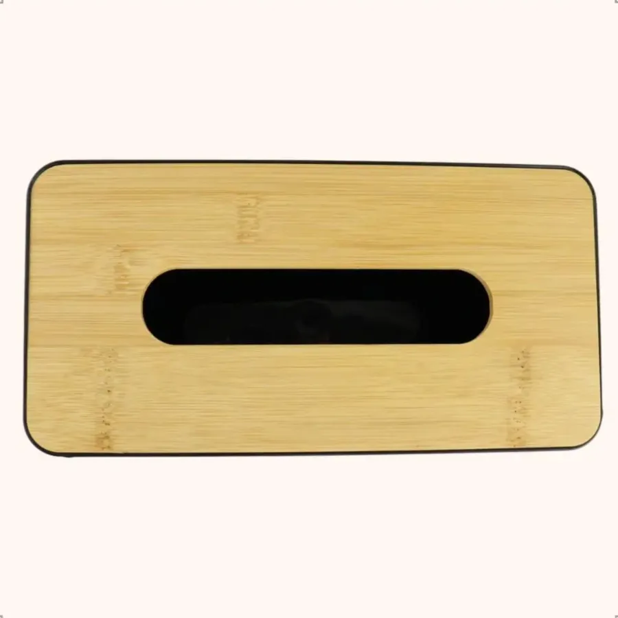 Opbergboxen-OTIX Tissue box Houder Zwart 26x13.2x8.8 cm Bamboe en kunststof