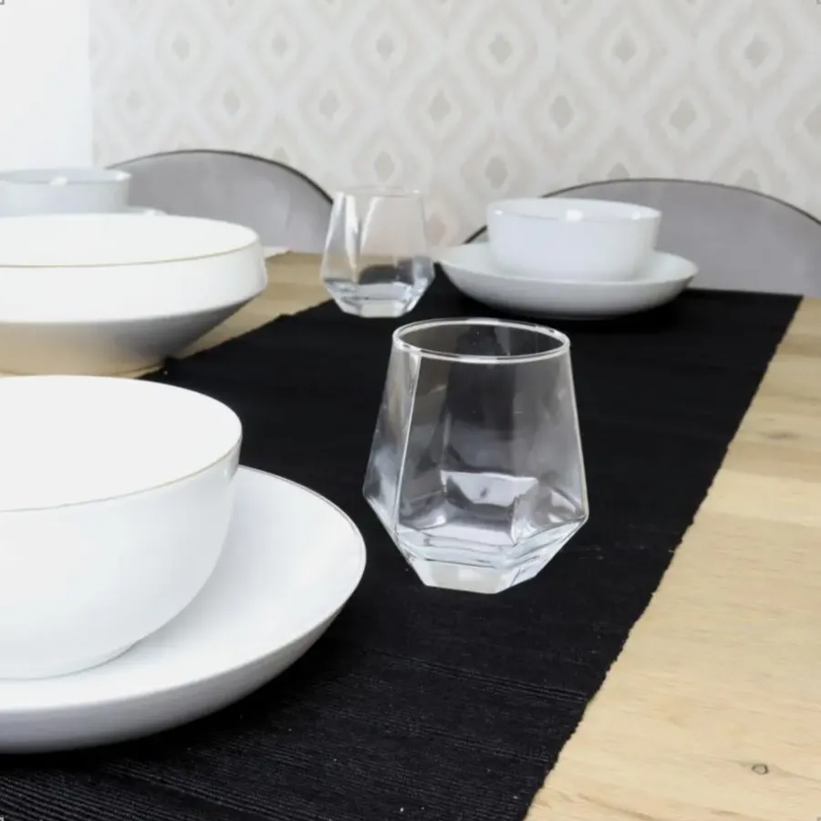 OTIX Waterglazen Set van 12 300ml Diamant vorm Transparant Glas