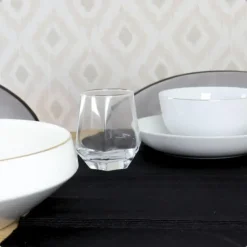 OTIX Waterglazen Set van 12 300ml Diamant vorm Transparant Glas