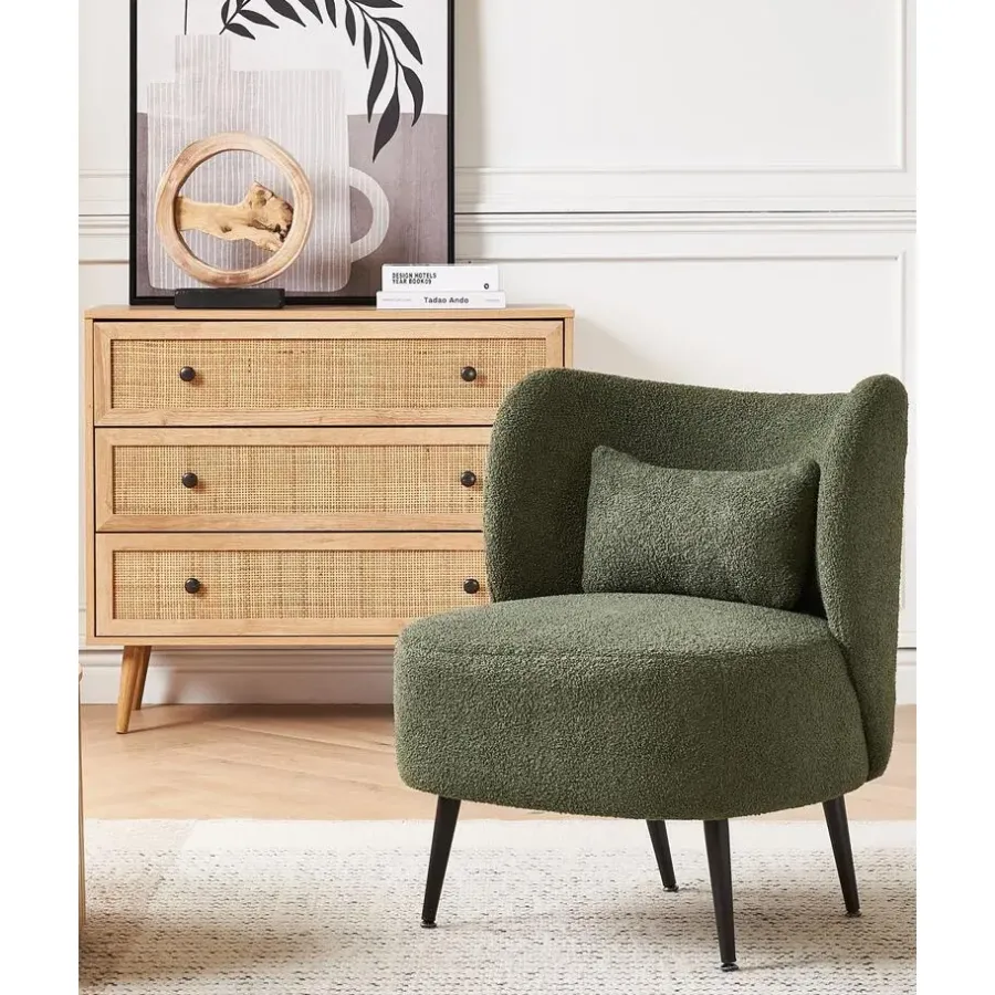 Beliani OTSBY - Fauteuil - Donkergroen - Bouclé
