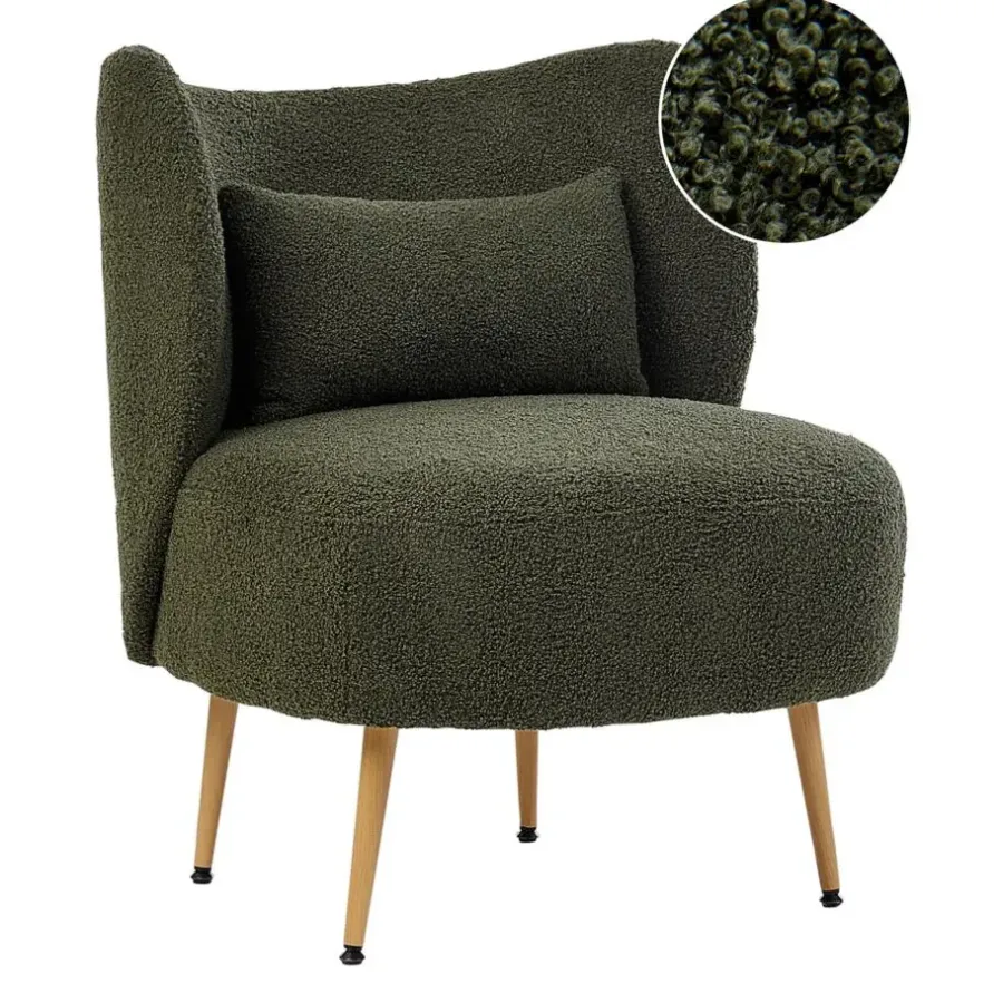 Fauteuils-Beliani OTSBY II - Fauteuil - Donkergroen - Bouclé