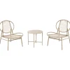 Leen Bakker OVARO - Bistroset - Beige - PE rotan