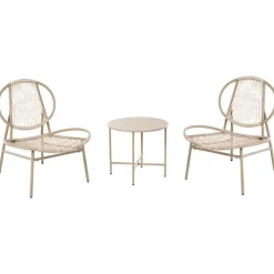 Leen Bakker OVARO - Bistroset - Beige - PE rotan