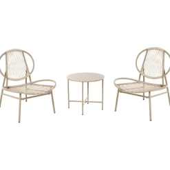 Leen Bakker OVARO - Bistroset - Beige - PE rotan