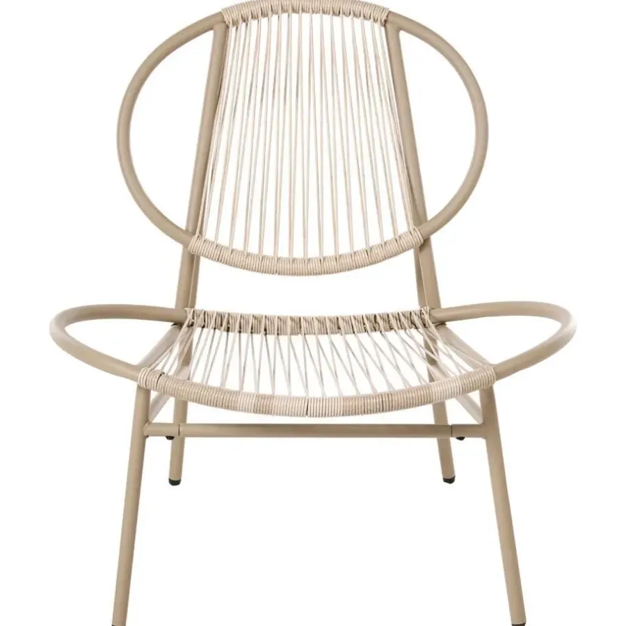 Leen Bakker OVARO - Bistroset - Beige - PE rotan