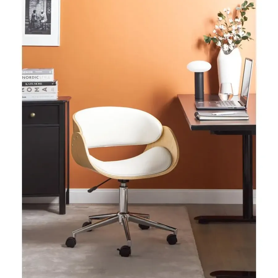 Bureaustoelen|Bureaustoelen-Leen Bakker PALATKA - Bureaustoel - Lichthout/Zwart - Kunstleer