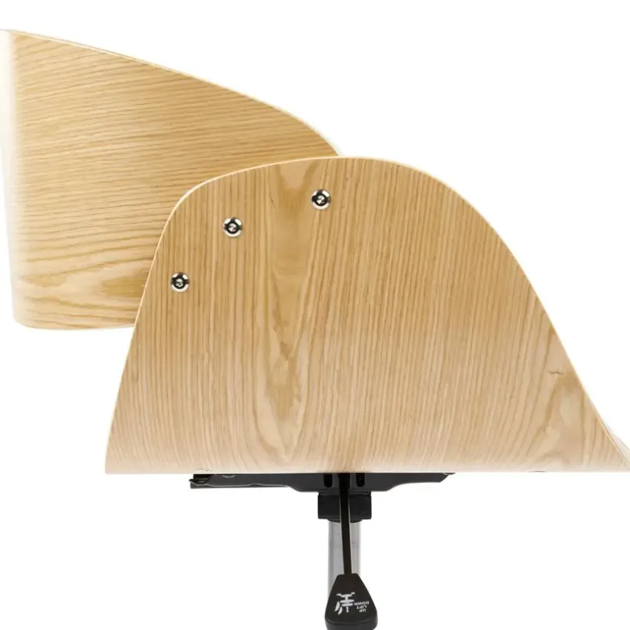 Bureaustoelen|Bureaustoelen-Leen Bakker PALATKA - Bureaustoel - Lichthout/Zwart - Kunstleer