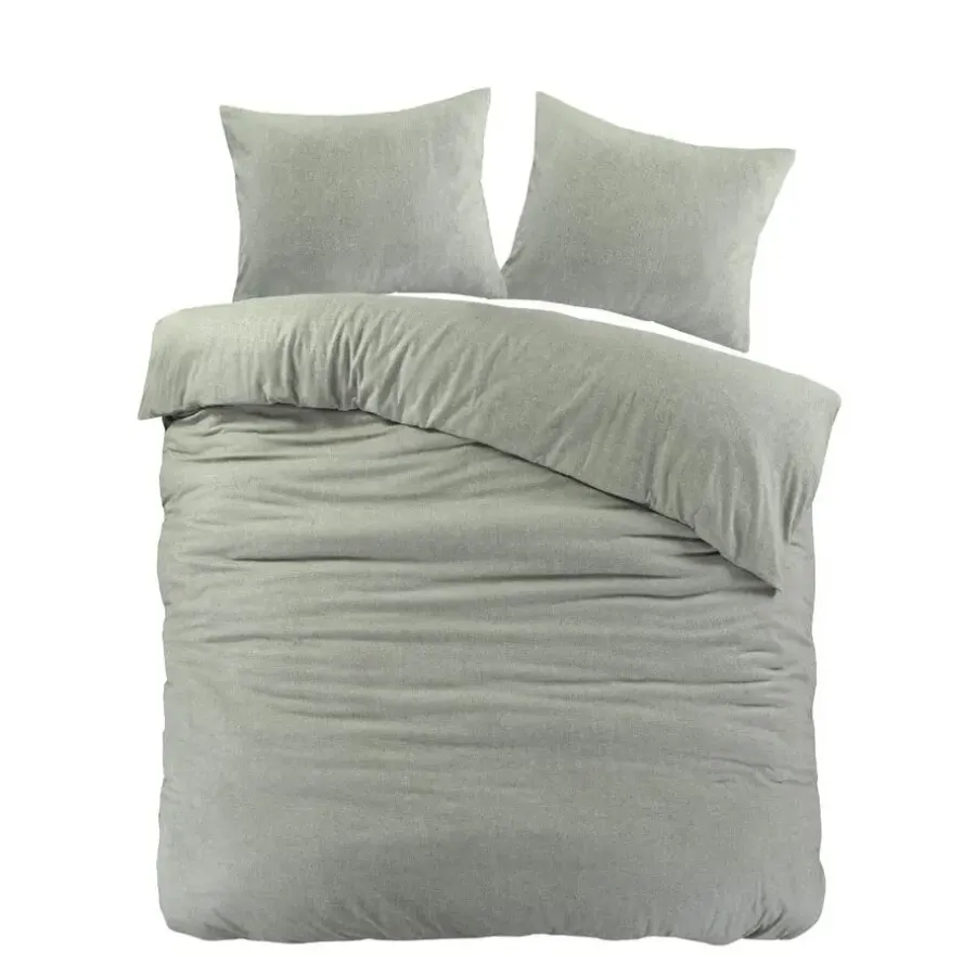 Papillon dekbedovertrek Brienz flanel - 200x200/220cm - Groen