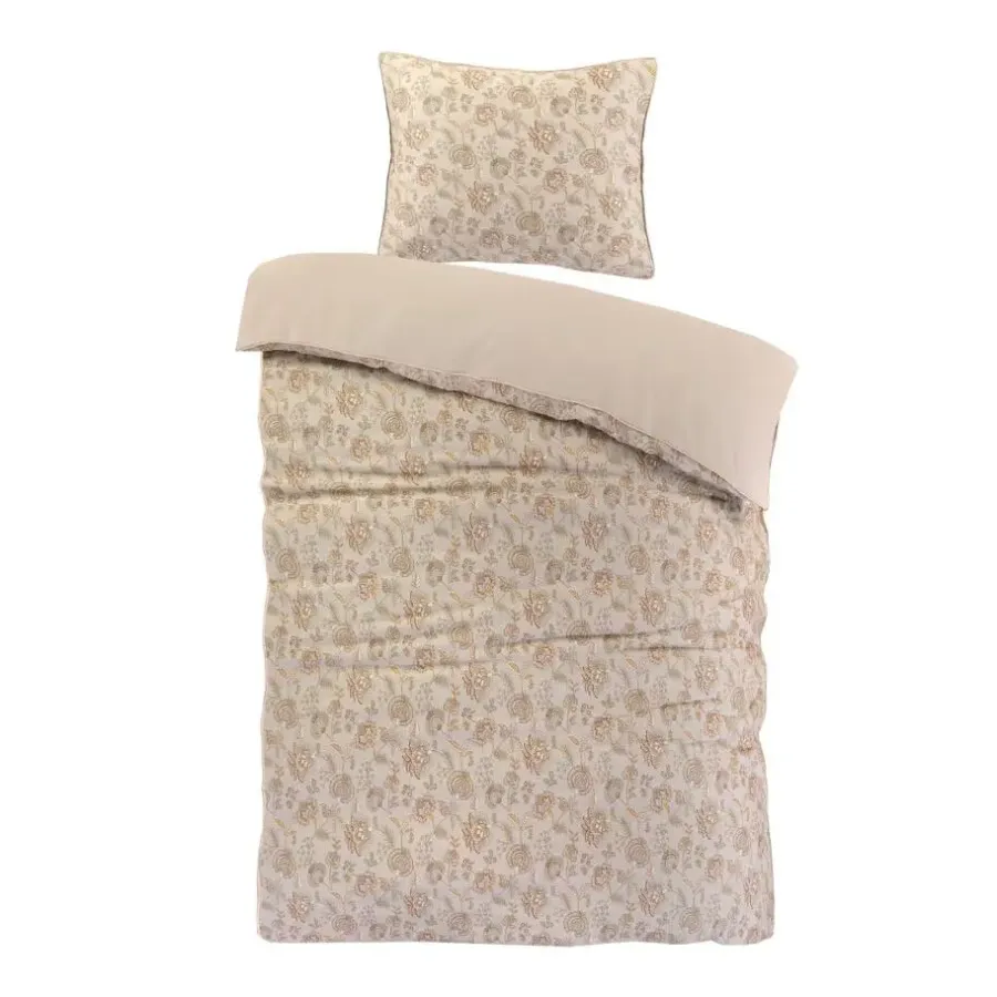 Dekbedovertrekken|1-Persoons Dekbedovertrekken-Papillon dekbedovertrek Freya - 140x200/220 - Beige
