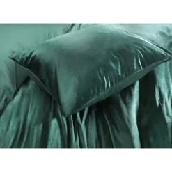 2-Persoons Dekbedovertrekken-Papillon dekbedovertrek Uni Velvet - 200x200/220 cm - Groen