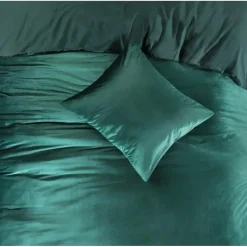 2-Persoons Dekbedovertrekken-Papillon dekbedovertrek Uni Velvet - 200x200/220 cm - Groen