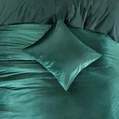 2-Persoons Dekbedovertrekken-Papillon dekbedovertrek Uni Velvet - 200x200/220 cm - Groen