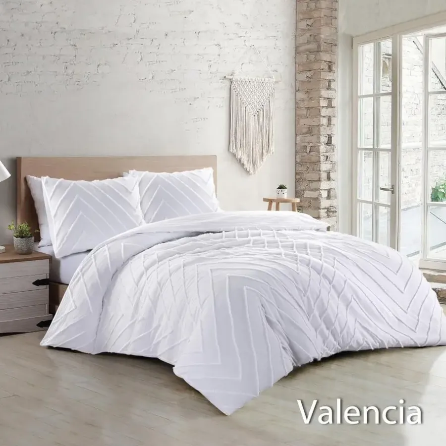 Lits-Jumeaux Dekbedovertrekken-Papillon Valencia Dekbedovertrek - Lits-jumeaux - 240x200/220 cm - Wit