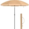 Parasols-ACAZA Parasol 180 cm diameter, rond / achthoekige strandparasol kantelbaar - taupe
