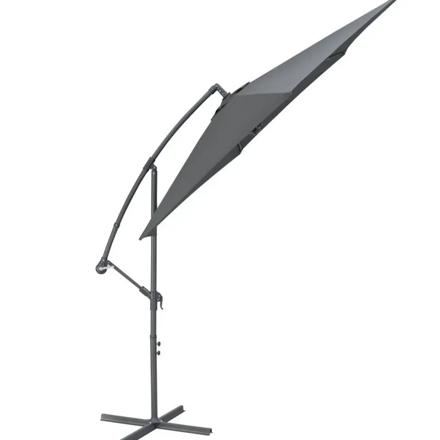 Merkloos Parasol - duurzame Zweefparasol Ø300 cm – Kantelbaar - 3 meter doorsnede - Grijs