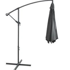 Merkloos Parasol - duurzame Zweefparasol Ø300 cm – Kantelbaar - 3 meter doorsnede - Grijs