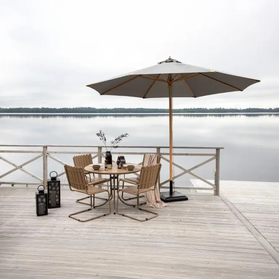 Fjôrd Parasol Grijs Stof - 330x330x258cm - Nypo