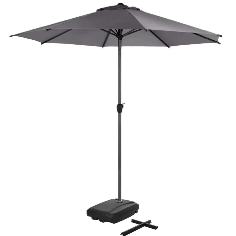 Merkloos Parasolvoet kruisvoet - vierkant - antraciet grijs - 60 liter