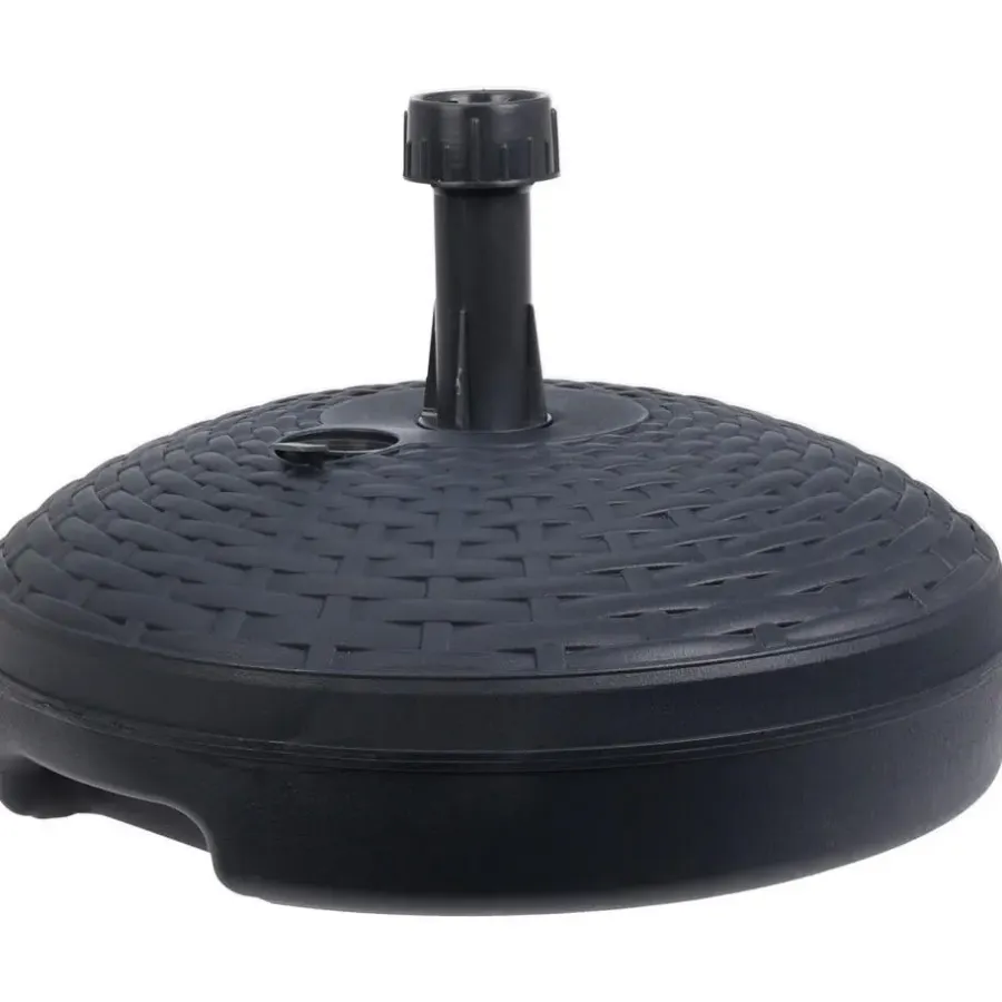 Merkloos Parasolvoet Rattan - rond - antraciet grijs - D45 cm - 20 liter