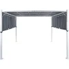 Terrasoverkappingen-Beliani PARGA - Tuinpaviljoen - Grijs/Wit - Polyester