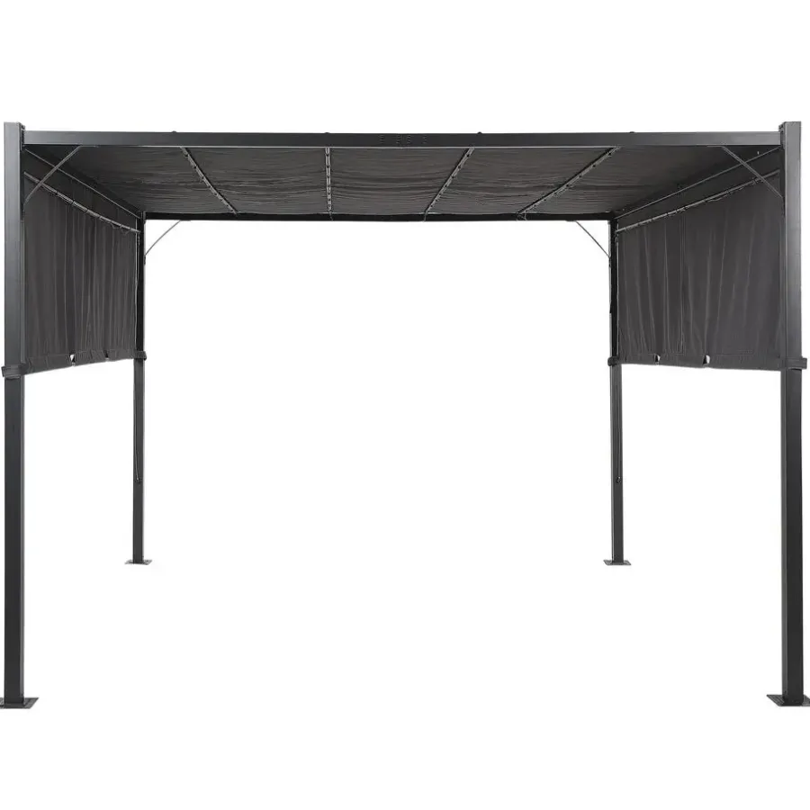 Beliani PARGA - Tuinpaviljoen - Zwart/Grijs - Polyester