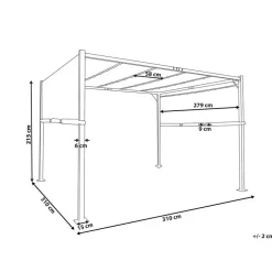 Beliani PARGA - Tuinpaviljoen - Zwart/Grijs - Polyester