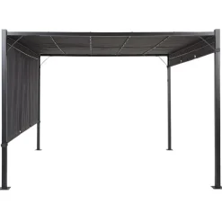 Beliani PARGA - Tuinpaviljoen - Zwart/Grijs - Polyester