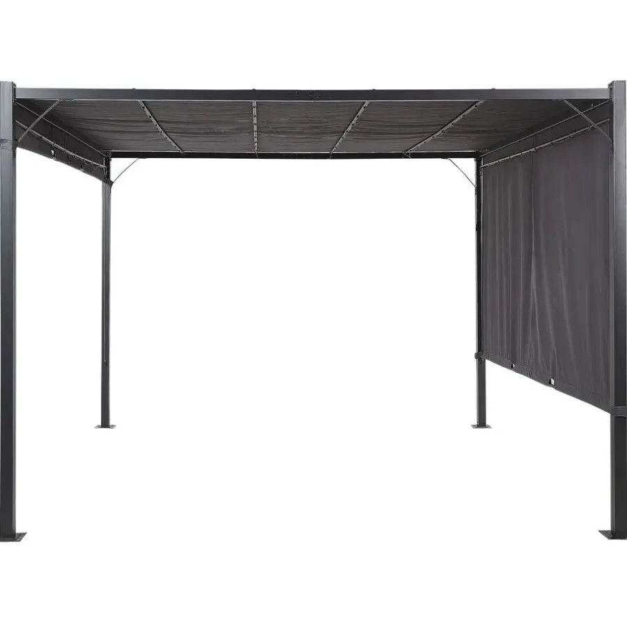 Beliani PARGA - Tuinpaviljoen - Zwart/Grijs - Polyester