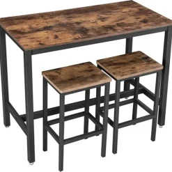 Bartafels-Parya - Vasagle - Bartafel Set - 120x60x90 - Donkerbruin