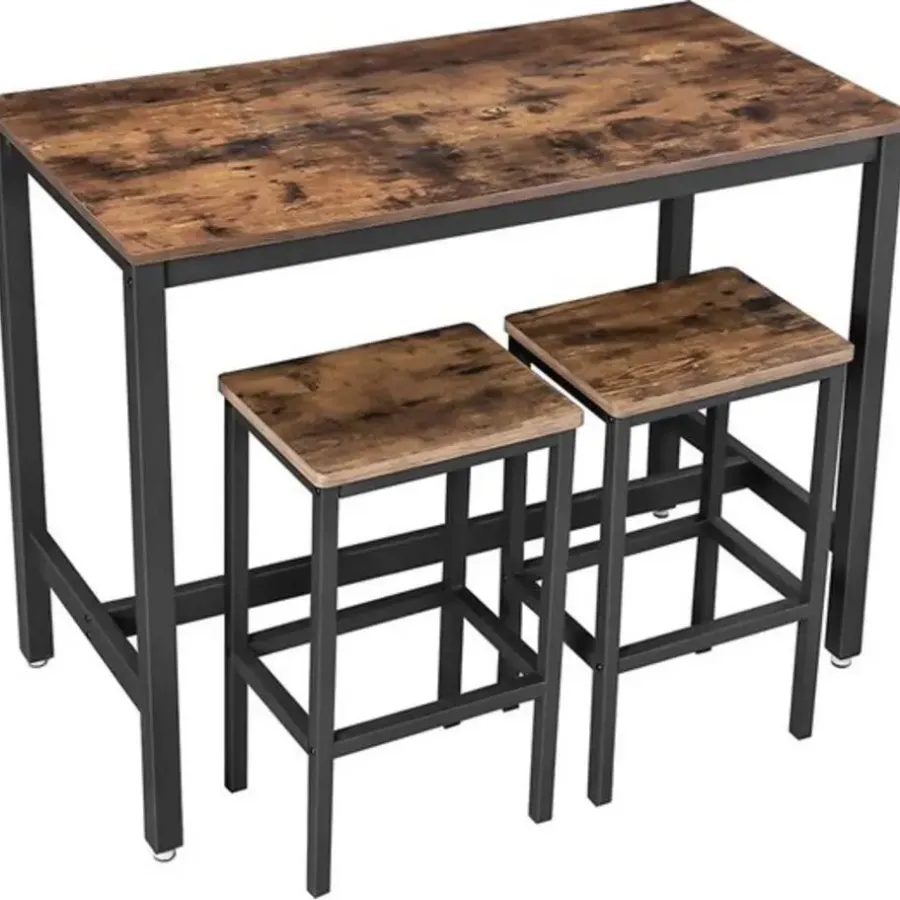 Bartafels-Parya - Vasagle - Bartafel Set - 120x60x90 - Donkerbruin