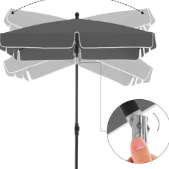 Parasols-Parya Garden - rechthoekige parasol - Grijs - met Tas