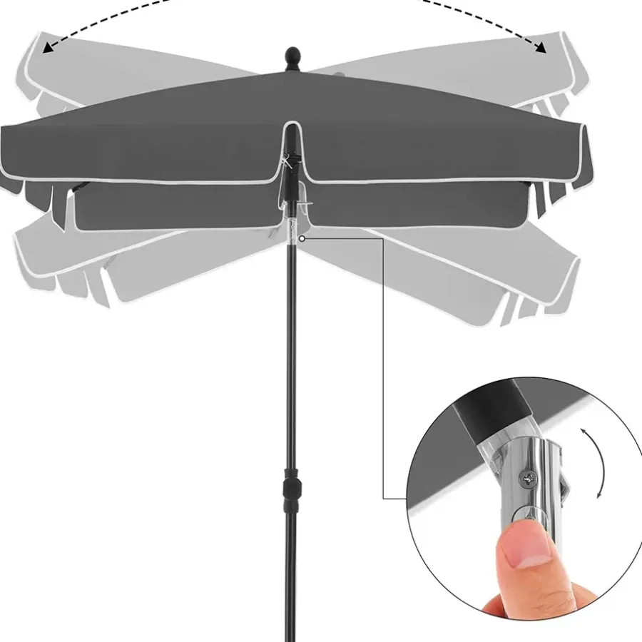 Parasols-Parya Garden - rechthoekige parasol - Grijs - met Tas