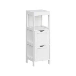 Bobbel Home Parya Home - Badkamerkast - Medicijnkast - 2 Lades - 1 Open vlak - Hout - Wit