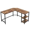 Hoekbureaus-Parya Home - Hoekbureau - 138 x 50 x 75 cm - Metaal - Bruin